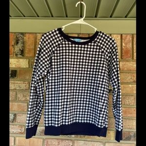 Draper James medium blue checkered sweater